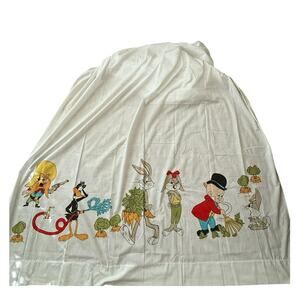 Looney Toons Vintage Burlington House Gold Star White Bed Sheets Size 63 x 104